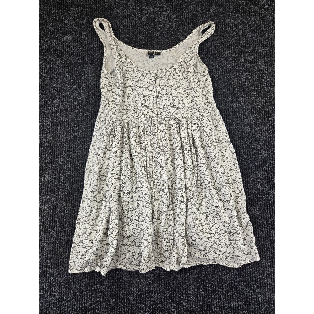 Volcom Womens Floral Babydoll Mini Dress Black White Viscose Sleeveless S 1828